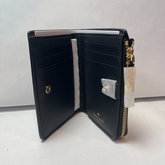Kate Spade Madison Compact  L-Zip Wallet - Black - NWT - Picture 3 of 6